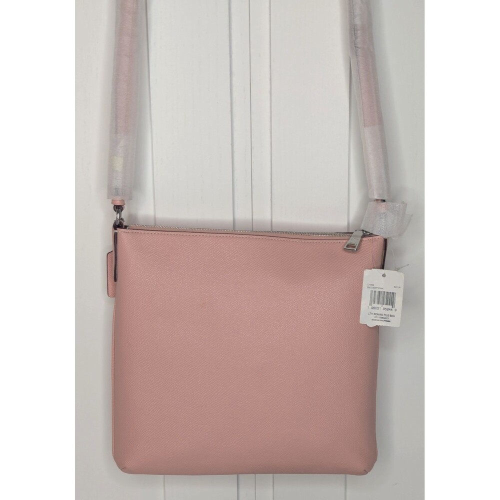 COACH Women's Rowan File Bag in Crossgrain Leather (Light Pink) NWT - Picture 2 of 10